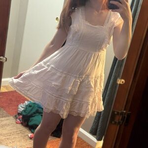 White lace tired babydoll dress